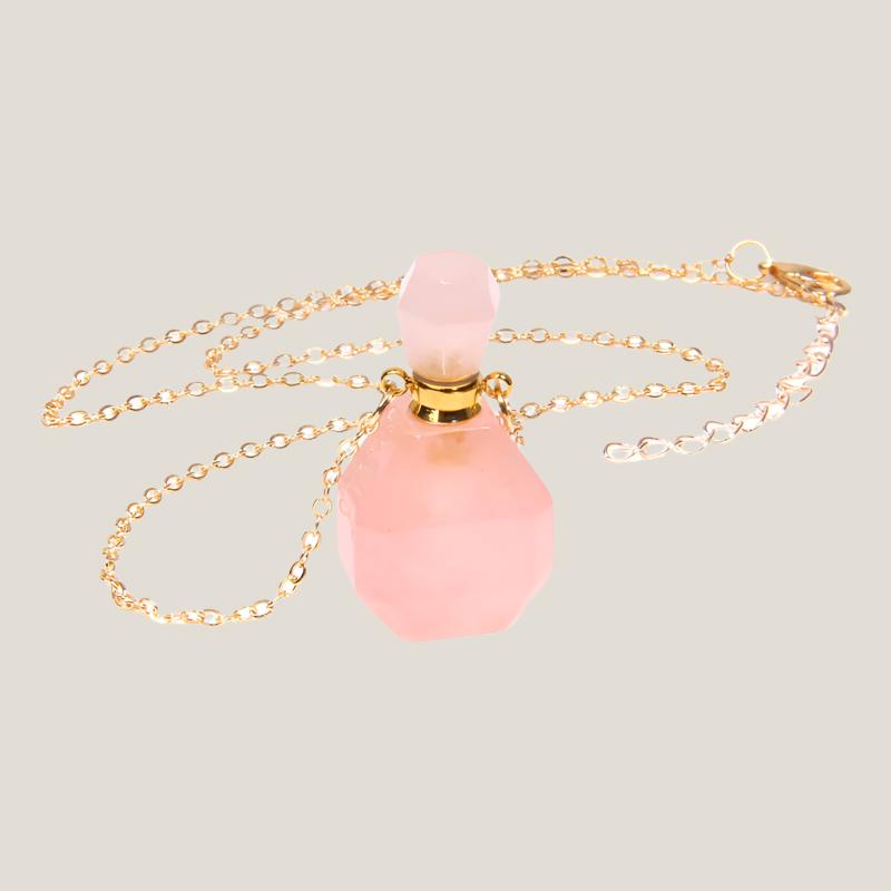 Perfume bottle crystal pendant necklace