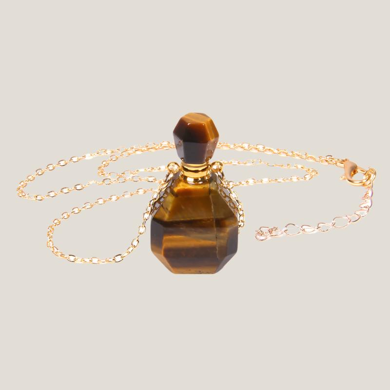 Perfume bottle crystal pendant necklace