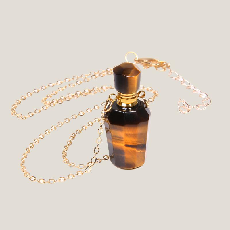 Perfume bottle crystal pendant necklace