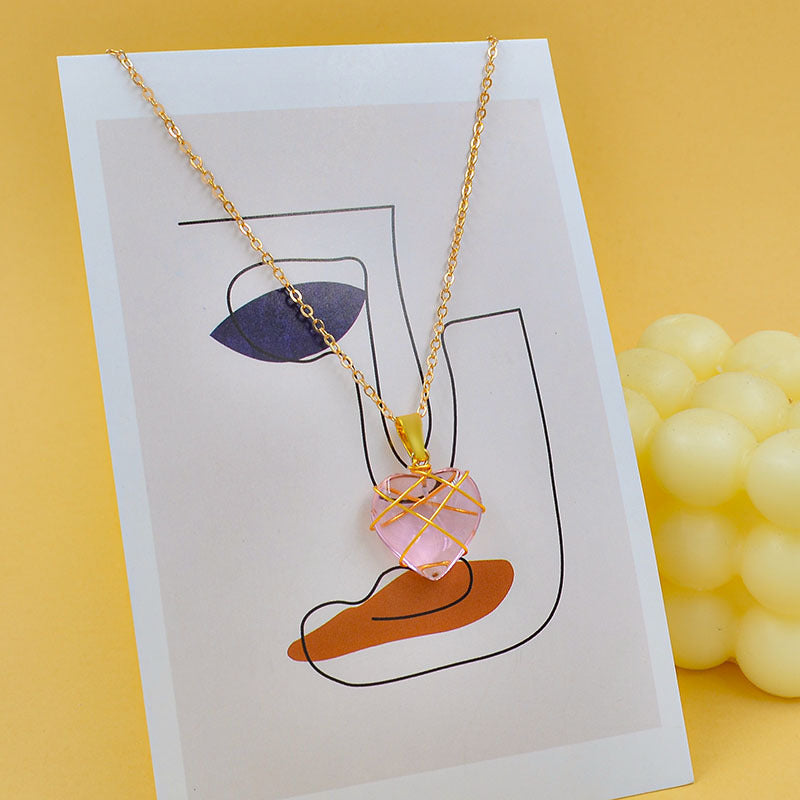 Heart Crystal Stone Necklace