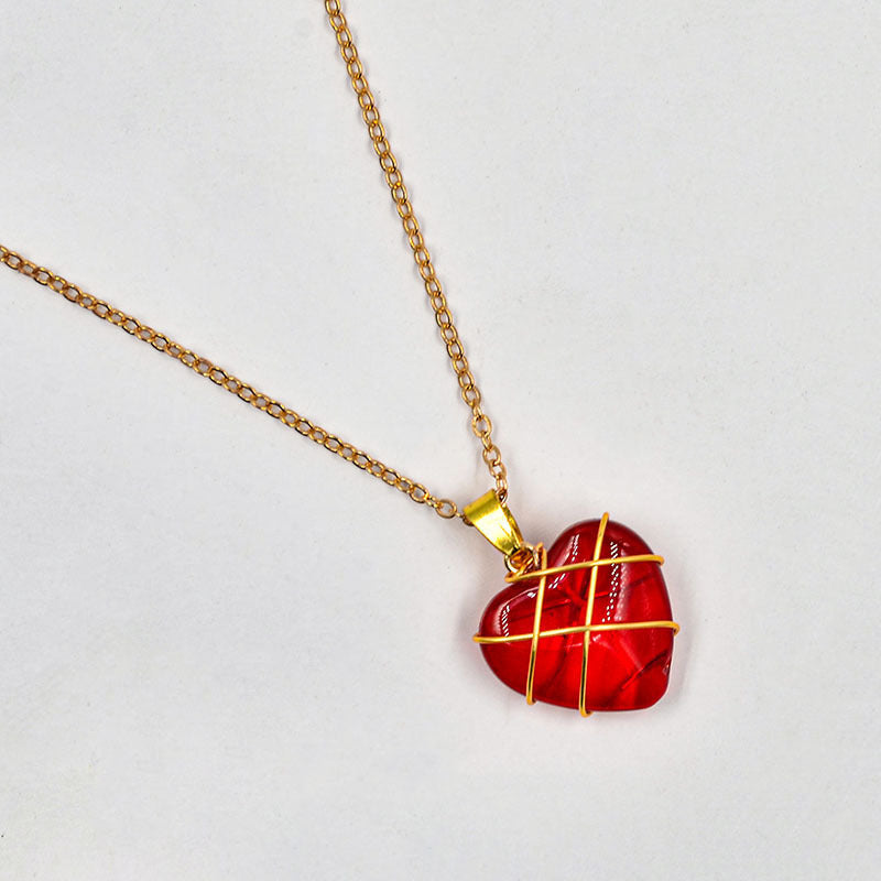Heart Crystal Stone Necklace