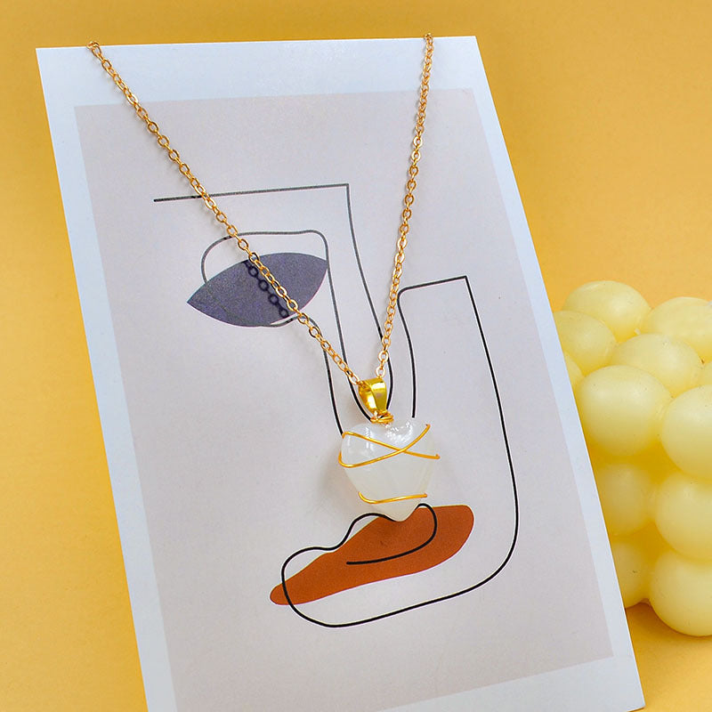 Heart Crystal Stone Necklace