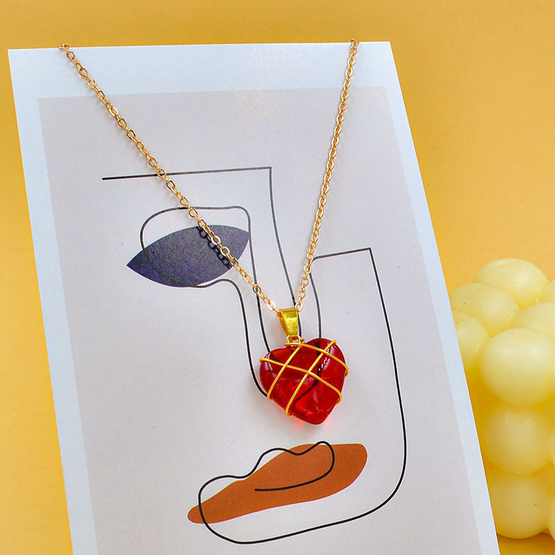Heart Crystal Stone Necklace