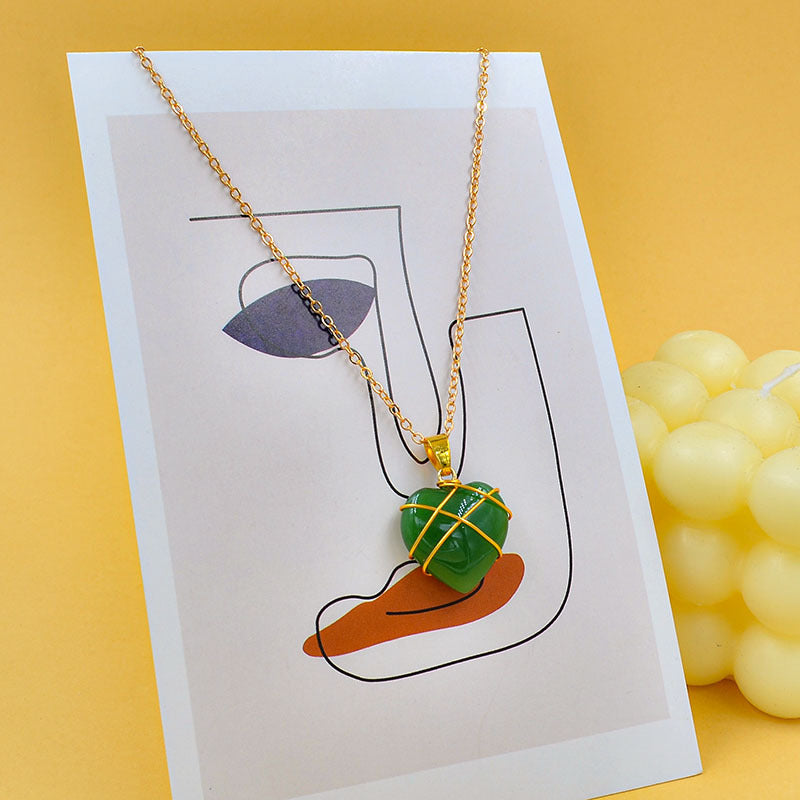 Heart Crystal Stone Necklace