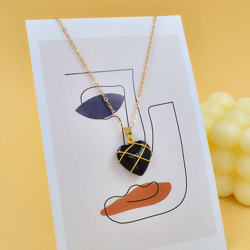 Heart Crystal Stone Necklace