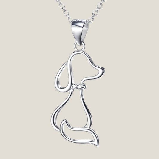 Silver Jewelry Dog Necklace